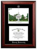 Indiana State 11w x 8.5h Silver Embossed Diploma Frame with Campus Images Lithograph