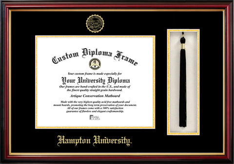 Hampton University Tassel Box and Diploma Frame