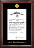 Marine Certificate Frame with Gold Medallion