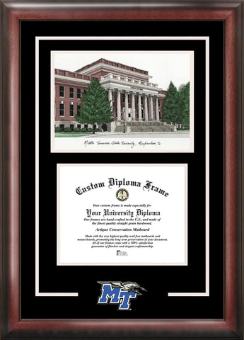 Middle Tennessee State 11w x 8.5h Spirit Graduate Frame with Campus Image