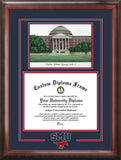 Southern Methodist University Mustangs Spirit Graduate 11w x 8.5h Frame with Campus Image