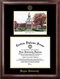 Baylor University 14w x 11h Gold Embossed Diploma Frame with Campus Images Lithograph