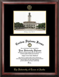 University of Texas, Austin 14w x 11h Gold Embossed Diploma Frame with Campus Images Lithograph
