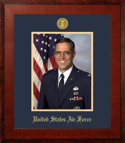 Air Force 8x10 Portrait Honors Frame with Gold Medallion