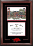 University of Arkansas Spirit Graduate Diploma Frame with Campus Images Lithograph