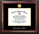 University of Utah 11w x 8.5h Gold Embossed Diploma Frame