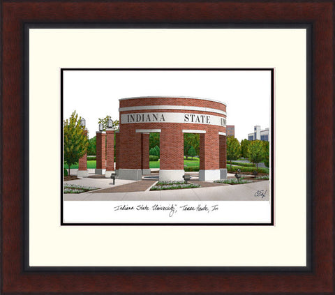Indiana State Legacy Alumnus Framed Lithograph