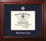 Navy 8.5x11 Discharge Executive Frame with Silver Medallion