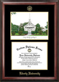 Liberty University Gold Embossed Diploma Frame with Campus Images Lithograph