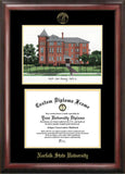 Norfolk State Gold Embossed Diploma Frame with Campus Images Lithograph
