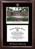 Old Dominion 14w x 11h Gold Embossed Diploma Frame with Campus Images Lithograph
