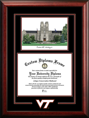 Virginia Tech Hokies 15.5w x 13.5h  Spirit Graduate Diploma Frame
