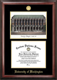 University of Washington Gold Embossed Diploma Frame with Campus Images Lithograph