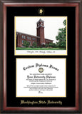 Washington State University  Gold Embossed Diploma Frame with Campus Images Lithograph