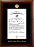 Marine Certificate Classic Mahogany Frame with Gold Medallion