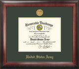 Army Discharge Frame Gold Medallion